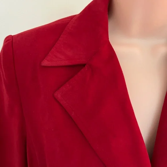 Cleo Red 3/4 length Jacket - Picture 6 of 12